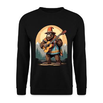 Bigfoot Mexican Mariachi Guitar Fiesta - Unisex Sweatshirt - black - Front - Alina (178cm) & Michal (187cm)