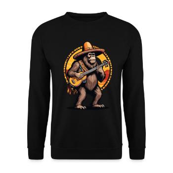 Bigfoot Mexican Mariachi Guitarist Fiesta - Unisex Sweatshirt - black - Front - Alina (178cm) & Michal (187cm)