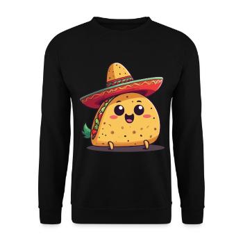 Kawaii Taco Tacos Mexicains Cinco De Mayo - Sweat-shirt Unisexe - noir - Devant - Alina (178cm) & Michal (187cm)