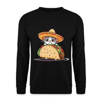 Taco Cat Cinco De Mayo Aesthetic Streetwear - Unisex Sweatshirt - black - Front - Alina (178cm) & Michal (187cm)