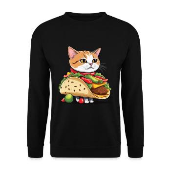 Taco Cat Cinco De Mayo Aesthetic Food Love - Unisex Sweatshirt - black - Front - Alina (178cm) & Michal (187cm)