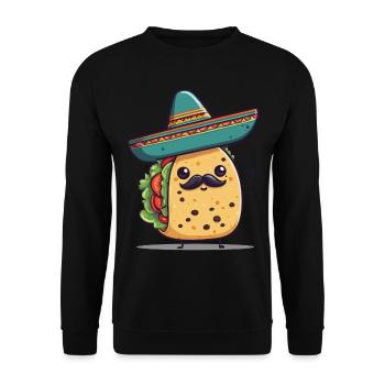 Fun Kawaii Taco Mexican Treats - Unisex Sweatshirt - black - Front - Alina (178cm) & Michal (187cm)