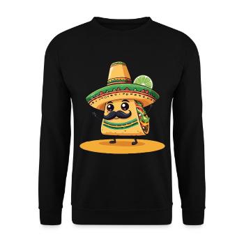 Drôle Kawaii Taco Cinco de Mayo Style - Sweat-shirt Unisexe - noir - Devant - Alina (178cm) & Michal (187cm)