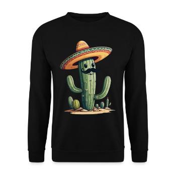 Cactus Fiesta Drôle De Vacances Mexicaines - Sweat-shirt Unisexe - noir - Devant - Alina (178cm) & Michal (187cm)