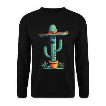 Cactus Fiesta Drôle De Vacances Mexicaines - Sweat-shirt Unisexe - noir - Devant - Alina (178cm) & Michal (187cm)