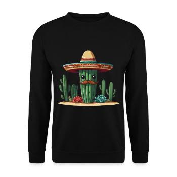 Cactus Fiesta Vacances Mexicaines Drôle - Sweat-shirt Unisexe - noir - Devant - Alina (178cm) & Michal (187cm)