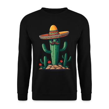 Cactus Fiesta Cactus avec Sombrero Funny Design - Sweat-shirt Unisexe - noir - Devant - Alina (178cm) & Michal (187cm)