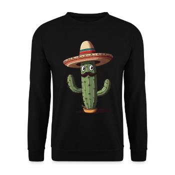 Cactus Fiesta Cactus avec Sombrero Funny Design - Sweat-shirt Unisexe - noir - Devant - Alina (178cm) & Michal (187cm)