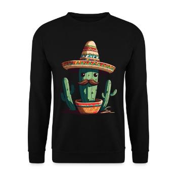 Cactus Fiesta Vacances Mexicaines Drôle - Sweat-shirt Unisexe - noir - Devant - Alina (178cm) & Michal (187cm)