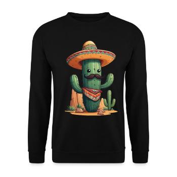 Cactus Fiesta Vacances Mexicaines Drôle - Sweat-shirt Unisexe - noir - Devant - Alina (178cm) & Michal (187cm)