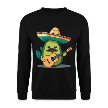 Avocado Mariachi Mexico Music Fiesta - Unisex Sweatshirt - black - Front - Alina (178cm) & Michal (187cm)