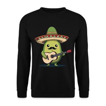 Avocado Mariachi Mexiko Gitarren Fiesta - Unisex Pullover - Schwarz - Vorne - Alina (178cm) & Michal (187cm)