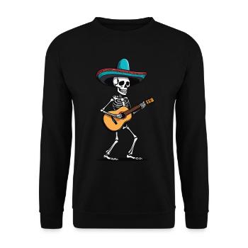 Mexican mariachi skeleton guitarist - Unisex Sweatshirt - black - Front - Alina (178cm) & Michal (187cm)