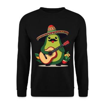 Avocado Mexican Mariachi Guitar Player - Unisex Sweatshirt - black - Front - Alina (178cm) & Michal (187cm)