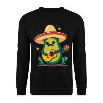 Avocado Mexican Mariachi Guitar Fiesta - Unisex Sweatshirt - black - Front - Alina (178cm) & Michal (187cm)