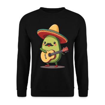 Avocado Mexican Mariachi Guitar Fiesta - Unisex Sweatshirt - black - Front - Alina (178cm) & Michal (187cm)