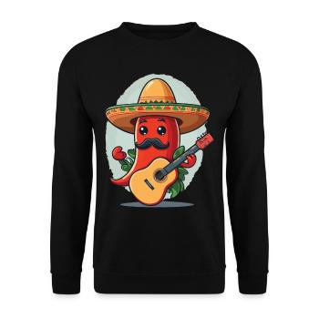 Chili Mariachi Guitariste Mexique Guitare Musique - Sweat-shirt Unisexe - noir - Devant - Alina (178cm) & Michal (187cm)