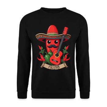 Chili Mariachi Gitarrist Mexiko Fiesta Design - Unisex Pullover - Schwarz - Vorne - Alina (178cm) & Michal (187cm)