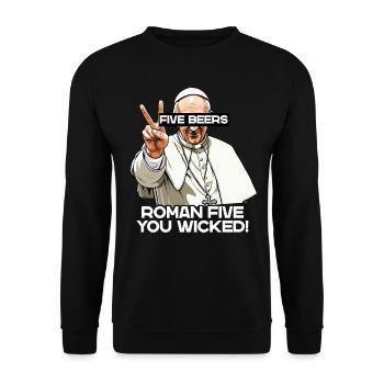 Drôle de cinq bières disant style amateur de bière - Sweat-shirt Unisexe - noir - Devant - Alina (178cm) & Michal (187cm)