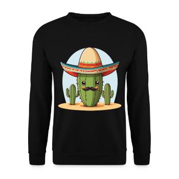 Cactus Fiesta Drôle De Vacances Mexicaines - Sweat-shirt Unisexe - noir - Devant - Alina (178cm) & Michal (187cm)
