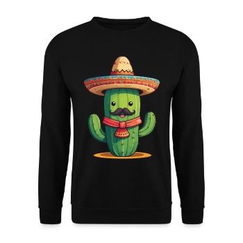 Cactus Fiesta Drôle De Vacances Mexicaines - Sweat-shirt Unisexe - noir - Devant - Alina (178cm) & Michal (187cm)