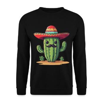 Cactus Fiesta Vacances Mexicaines Drôle - Sweat-shirt Unisexe - noir - Devant - Alina (178cm) & Michal (187cm)
