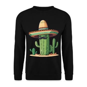 Cactus Fiesta Drôle De Vacances Mexicaines - Sweat-shirt Unisexe - noir - Devant - Alina (178cm) & Michal (187cm)