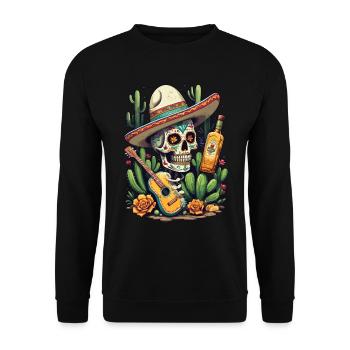 Tequila Skull Design Cinco De Mayo Mexique Célébration - Sweat-shirt Unisexe - noir - Devant - Alina (178cm) & Michal (187cm)