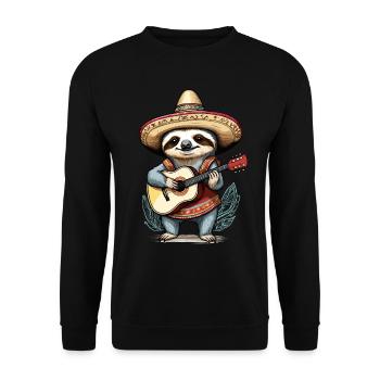 Sloth, Mariachi, Mexico, Music, Fiesta - Unisex Sweatshirt - black - Front - Alina (178cm) & Michal (187cm)
