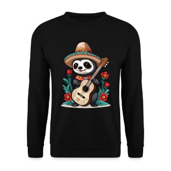 Sloth Mexican Mariachi Guitar Fiesta - Unisex Sweatshirt - black - Front - Alina (178cm) & Michal (187cm)