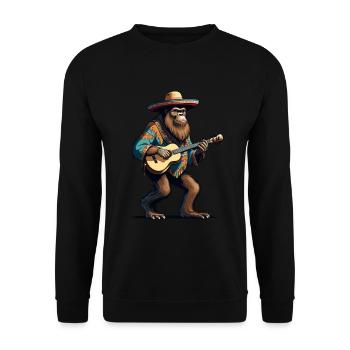 Bigfoot Mexikanischer Mariachi Gitarrist Fiesta - Unisex Pullover - Schwarz - Vorne - Alina (178cm) & Michal (187cm)