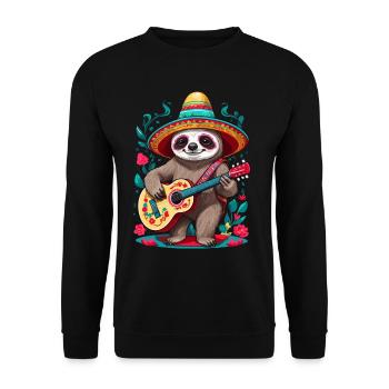 Sloth, Mariachi, Mexico, Music, Fiesta - Unisex Sweatshirt - black - Front - Alina (178cm) & Michal (187cm)