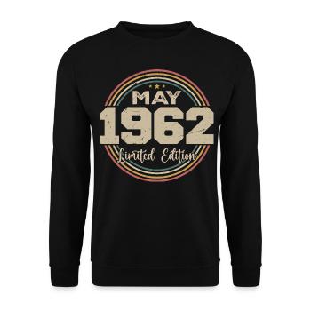 Mai 1962 Vintage Nées En Mai 1962 Anniversaire - Sweat-shirt Unisexe - noir - Devant - Alina (178cm) & Michal (187cm)