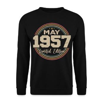 Mai 1957 Vintage Nées En Mai 1957 Anniversaire - Sweat-shirt Unisexe - noir - Devant - Alina (178cm) & Michal (187cm)