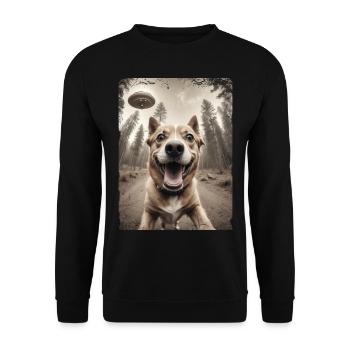 Chiens Selfie Vaisseau spatial extraterrestre drôle - Sweat-shirt Unisexe - noir - Devant - Alina (178cm) & Michal (187cm)