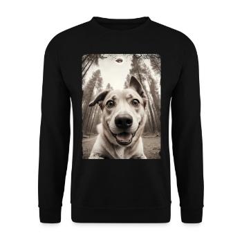 Chiens Selfie Vaisseau spatial extraterrestre drôle - Sweat-shirt Unisexe - noir - Devant - Alina (178cm) & Michal (187cm)