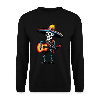 Mexican mariachi skeleton guitarist - Unisex Sweatshirt - black - Front - Alina (178cm) & Michal (187cm)