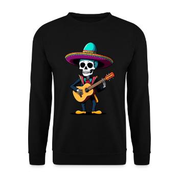 Mexican Mariachi Skeleton Guitarist Fiesta - Unisex Sweatshirt - black - Front - Alina (178cm) & Michal (187cm)
