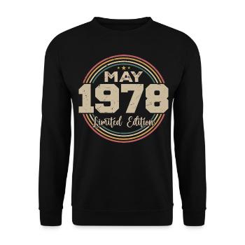 Mai 1978 Vintage Nées En Mai 1978 Anniversaire - Sweat-shirt Unisexe - noir - Devant - Alina (178cm) & Michal (187cm)