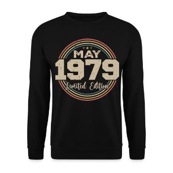 Mai 1979 Vintage Nées En Mai 1979 Anniversaire - Sweat-shirt Unisexe - noir - Devant - Alina (178cm) & Michal (187cm)