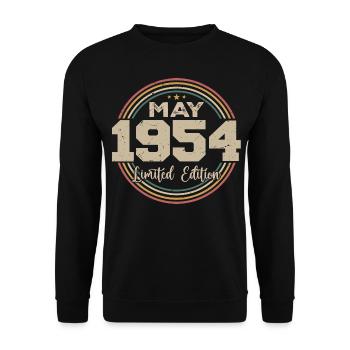 Mai 1954 Vintage Nées En Mai 1954 Anniversaire - Sweat-shirt Unisexe - noir - Devant - Alina (178cm) & Michal (187cm)