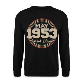 Mai 1953 Vintage Nées En Mai 1953 Anniversaire - Sweat-shirt Unisexe - noir - Devant - Alina (178cm) & Michal (187cm)