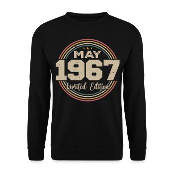 Mai 1967 Vintage Nées En Mai 1967 Anniversaire - Sweat-shirt Unisexe - noir - Devant - Alina (178cm) & Michal (187cm)