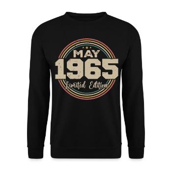 Mai 1965 Vintage Nées En Mai 1965 Anniversaire - Sweat-shirt Unisexe - noir - Devant - Alina (178cm) & Michal (187cm)