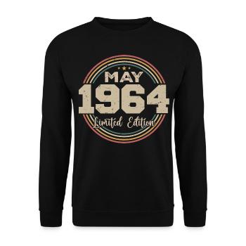 Mai 1964 Vintage Nées En Mai 1964 Anniversaire - Sweat-shirt Unisexe - noir - Devant - Alina (178cm) & Michal (187cm)