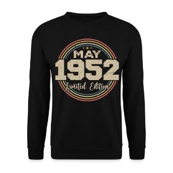 Mai 1952 Vintage Nées En Mai 1952 Anniversaire - Sweat-shirt Unisexe - noir - Devant - Alina (178cm) & Michal (187cm)