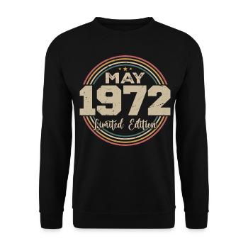 Mai 1972 Vintage Nées En Mai 1972 Anniversaire - Sweat-shirt Unisexe - noir - Devant - Alina (178cm) & Michal (187cm)