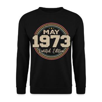 Mai 1973 Vintage Nées En Mai 1973 Anniversaire - Sweat-shirt Unisexe - noir - Devant - Alina (178cm) & Michal (187cm)