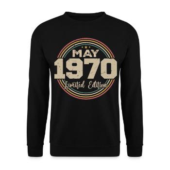 Mai 1970 Vintage Nées En Mai 1970 Anniversaire - Sweat-shirt Unisexe - noir - Devant - Alina (178cm) & Michal (187cm)