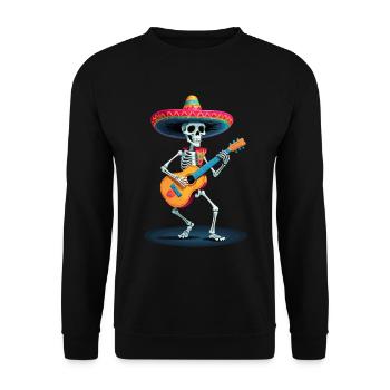 Mexican Mariachi Skeleton Guitar Music - Unisex Sweatshirt - black - Front - Alina (178cm) & Michal (187cm)
